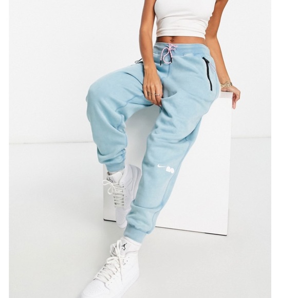 Nike Naomi Osaka Fleece Joggers in Cerulean Blue Size Large NWT - Picture 1 of 8